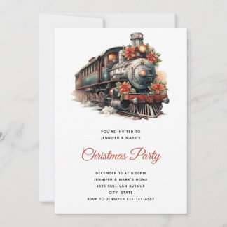 Oude stoomtrein traditioneel kerstfeest kaart