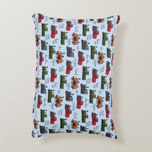 Oude stoomtreinen Klickety Clack Choo Puff Baby Bu Accent Kussen (Achterkant (Verticaal))