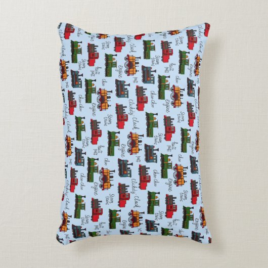 Oude stoomtreinen Klickety Clack Choo Puff Baby Bu Accent Kussen (Voorkant(Verticaal))