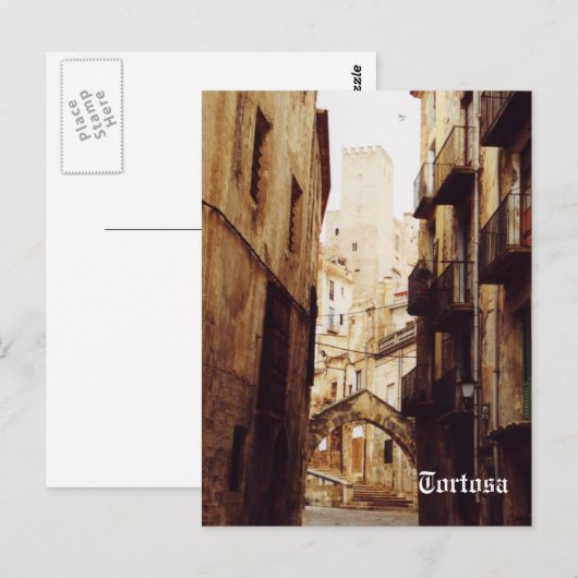 Oude straat briefkaart (Voorkant / Achterkant)