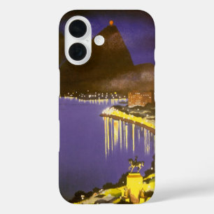 Oude strand bij nacht in Rio De Janeiro, Brazilië iPhone 16 Hoesje