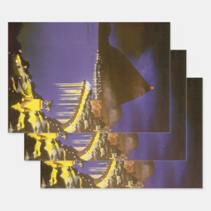 Oude strand bij nacht in Rio De Janeiro, Brazilië Inpakpapier Vel