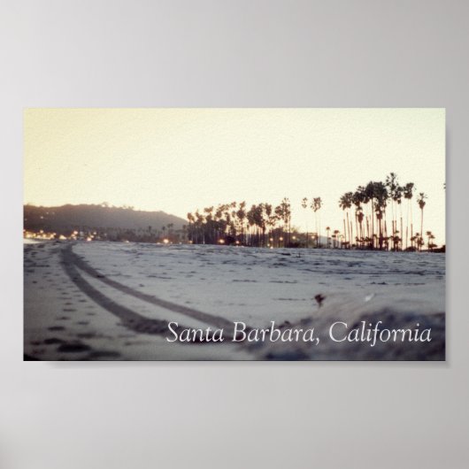 Oude strand Santa Barbara Poster (Voorkant)