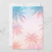 Oude strand zonsondergang palmbomen pastel kaart (Achterkant)
