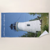 Oude strandhanddoek van de vuurtoren van Presque Strandlaken (Voorkant)