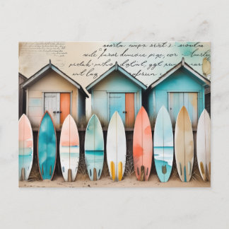 Oude strandhuisjes. briefkaart