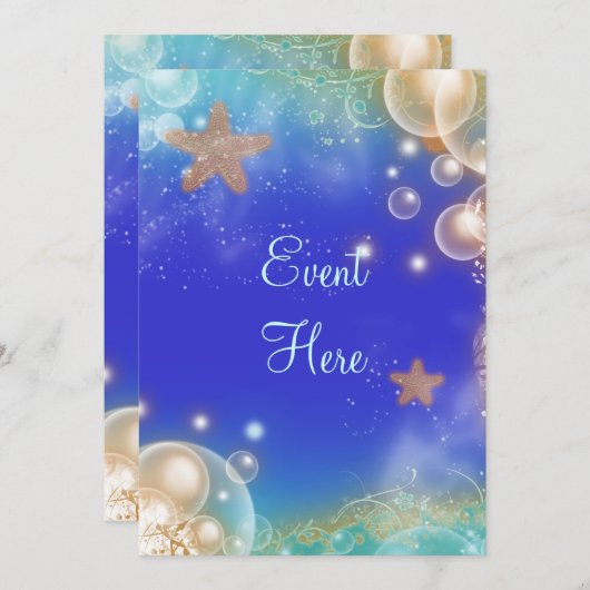 Oude strandschelpen elegante trouwdag kaart (Voorkant / Achterkant)