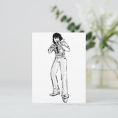 Oude stripheld briefkaart (Staand voorkant)