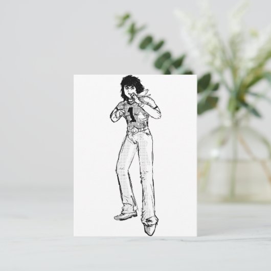 Oude stripheld briefkaart (Staand voorkant)