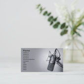 oude studio-microfoon visitekaartje (Staand voorkant)