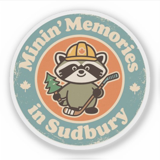 Oude Sudbury Ontario Mijnherinneringen Sticker (Voorkant)