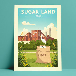 Oude Sugar Land Texas Briefkaart