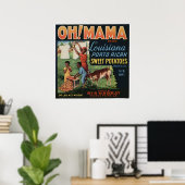  oude suikeraardappelen — Etiketten op fruitkratte Poster (Thuiskantoor)