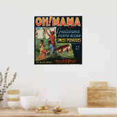  oude suikeraardappelen — Etiketten op fruitkratte Poster (Keuken)