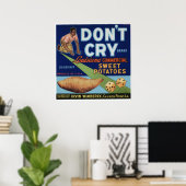  oude suikeraardappelen — Etiketten op fruitkratte Poster (Thuiskantoor)