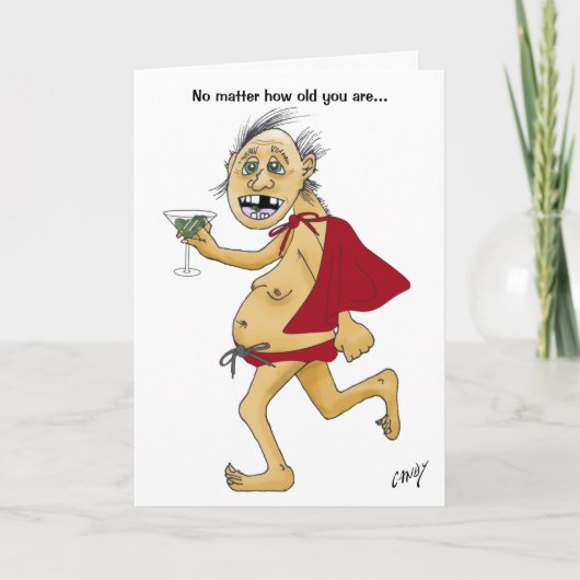 Oude super man verjaardagskaart kaart (Voorkant)