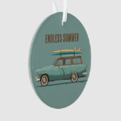 Oude Surf Wagon – Retro Strandauto Ornament (voorkant)