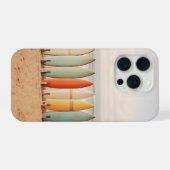 Oude surfplanken op het strand iPhone hoesje (Achterkant horizontaal)