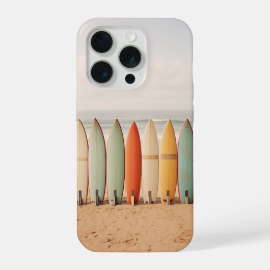 Oude surfplanken op het strand iPhone hoesje (Achterkant)