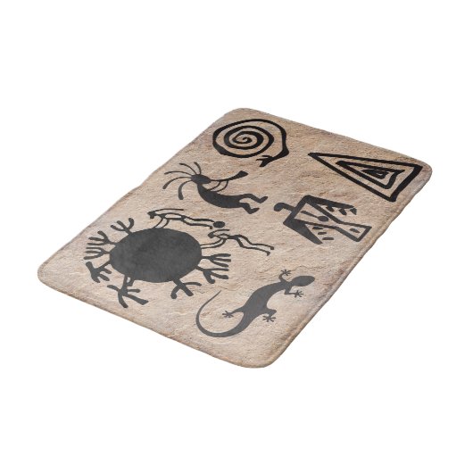 Oude symbolen en rotstekeningen badmat (Gekanteld)