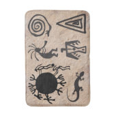 Oude symbolen en rotstekeningen badmat (Voorkant Verticaal)