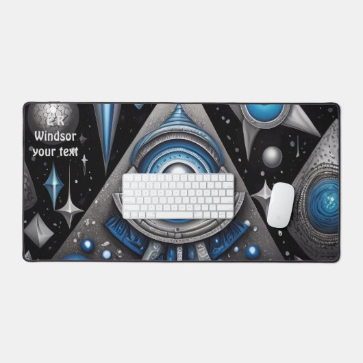 Oude symbolen in levendig abstract ontwerp bureaumat (Keyboard & Muis)