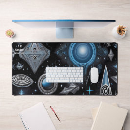 Oude symbolen in levendig abstract ontwerp bureaumat