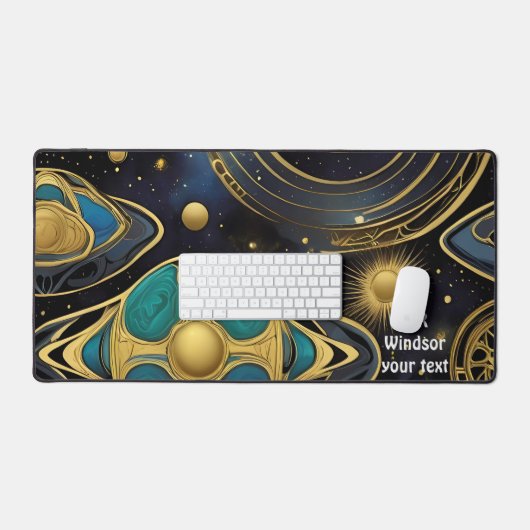 Oude symbolen in levendig abstract ontwerp bureaumat (Keyboard & Muis)