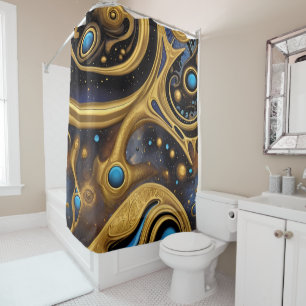 Oude symbolen in levendig abstract ontwerp douchegordijn