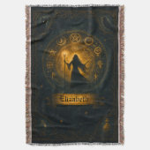 Oude Symbolen & Magische Tovenares Aangepaste Naam Deken (Voorkant Verticaal)