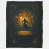 Oude Symbolen & Magische Tovenares Aangepaste Naam Fleece Deken (Voorkant)