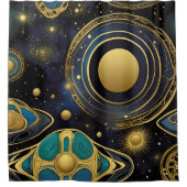 Oude symbolen patroon in levendige Abstract Design Douchegordijn (Voorkant)