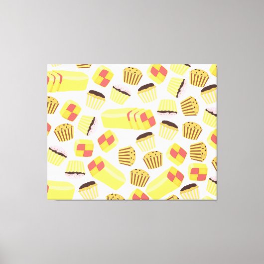 Oude Taarten Patroon Canvas Afdruk (Voorkant)