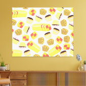 Oude Taarten Patroon Canvas Afdruk (Insitu (Woonkamer))