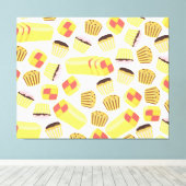 Oude Taarten Patroon Canvas Afdruk (Insitu (Houten vloer))