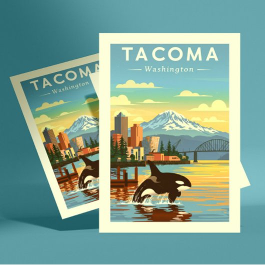 Oude Tacoma Washington Briefkaart
