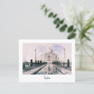 Oude Taj Mahal ansichtkaart – Retro reissouvenir Feestdagenkaart
