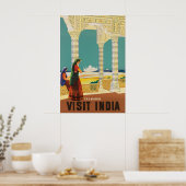 Oude Taj Mahal India Reisposter Agra Mughal Poster (Keuken)