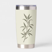 Oude tak van amandelboom in het groen geïsoleerde drinkbeker (Achterkant)