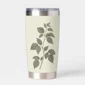 Oude tak van groene framboos geïsoleerde drinkbeker (Achterkant)