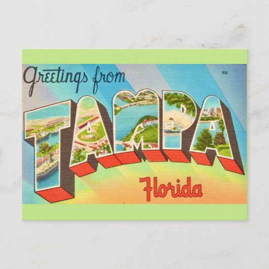 Oude Tampa Florida Briefkaart (Voorkant)
