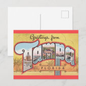Oude Tampa Florida Groet Ansichtkaart Briefkaart (Voorkant / Achterkant)
