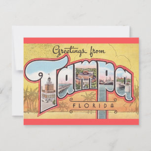 Oude Tampa Florida Groet Ansichtkaart Briefkaart
