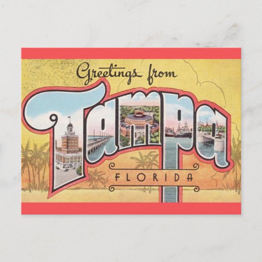 Oude Tampa Florida Groet Ansichtkaart Briefkaart (Voorkant)