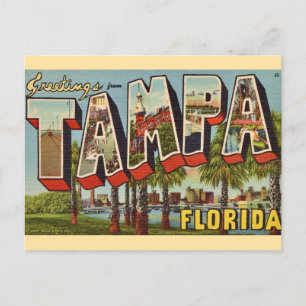 Oude Tampa Florida Groet Briefkaart