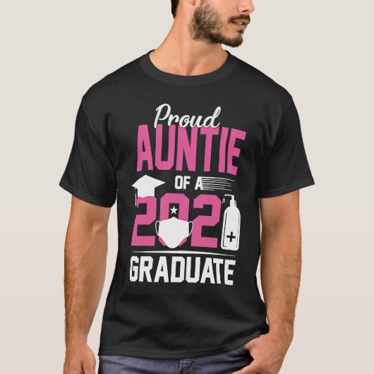 Oude tante van 2021 Afstuderen met gezichtsmasker T-shirt (Voorkant)