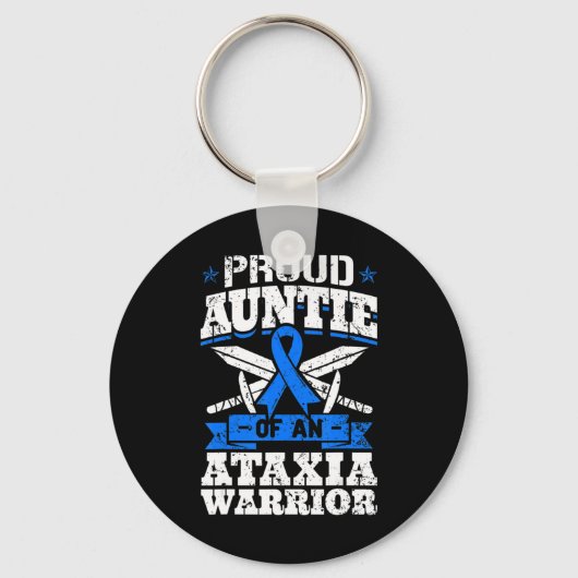 Oude tante van een Ataxia Warrior Awareness Ribbon Sleutelhanger (Voorkant)