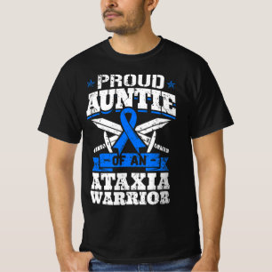 Oude tante van een Ataxia Warrior Awareness Ribbon T-shirt