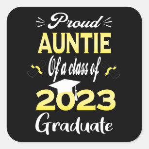 Oude tante van klasse 2023 Afstuderen senior 23 Vierkante Sticker