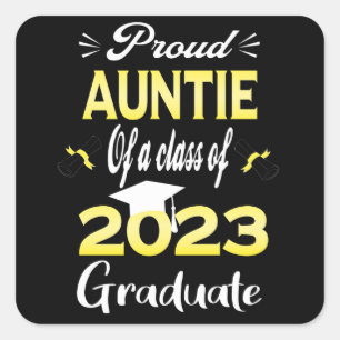 Oude tante van klasse 2023 Afstuderen senior 23 Vierkante Sticker